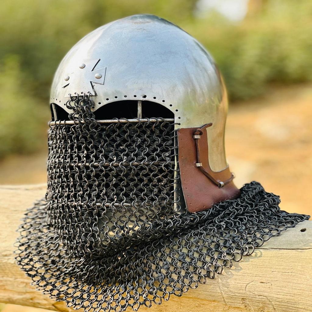 Medieval Viking Chainmail Helmet | Perfect Gift for History Buffs and Armor Enthusiasts | Barbute Chainmail Helmet | Best Gift