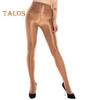 Strømpebukse perleskimrende tynn ensfarget gjennomsiktig høy elastisitet matchkjole Skinny Glitter Damestrømper med høy midje OL Pendleklubbfest