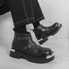 Men's Thick Soled Boots Autumn and Winter Fashion Designer Styles Work Office Black Plus Size High Top Leather Shoes New -46