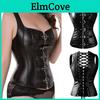 Corset Bustier Gothique pour Femme Haut en Cuir Costume Steampunk Vêtement de Club Lingerie Sexy Espartilho Burlesque