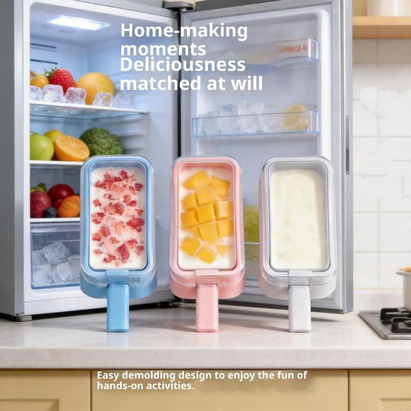 Silikon-Eis am Stiel Formen mit Stielen Wiederverwendbare Eiscreme-Formen Popsicle-Form DIY-Eiscreme-Hersteller Eiswürfelform Küchenwerkzeug