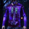 Halloween Skeleton Prints Long Sleeve T-Shirts for Men Gothic Trendy Streetwear Casual Tops Halloween Party T-shirts