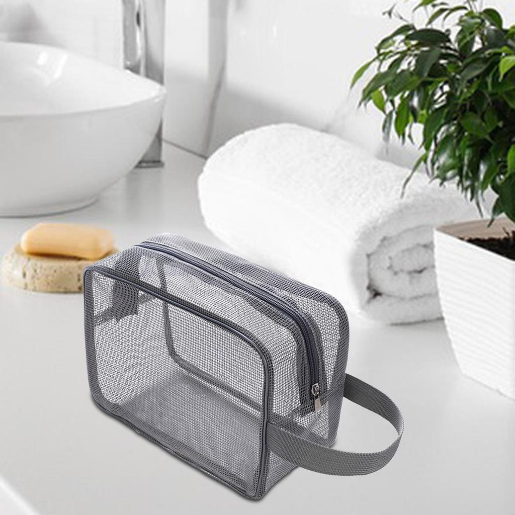 Mesh Toiletry Bag Portable Travel with Handle Storage Bag Shower Essentials Makeup Bag Bath Bag Gym Bag for Guys Women Men Girls