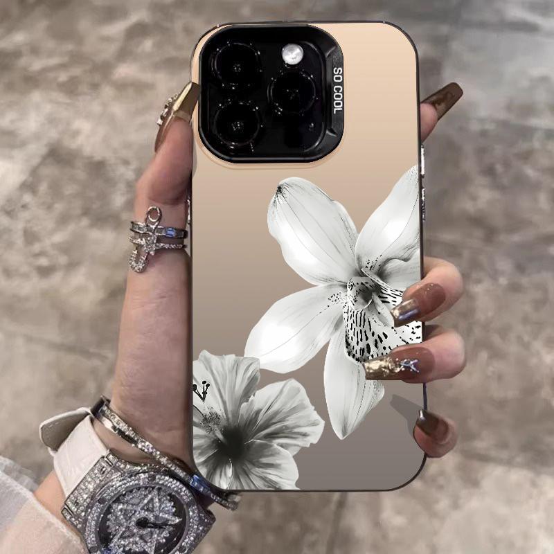 

Oil Painting Lily Flower Electroplate Phone Case For Samsung Galaxy S20 S21 S22 S23 S24 S25 Plus Ultra FE A35 A53 A54 A55 Cover Galaxy A35 5G