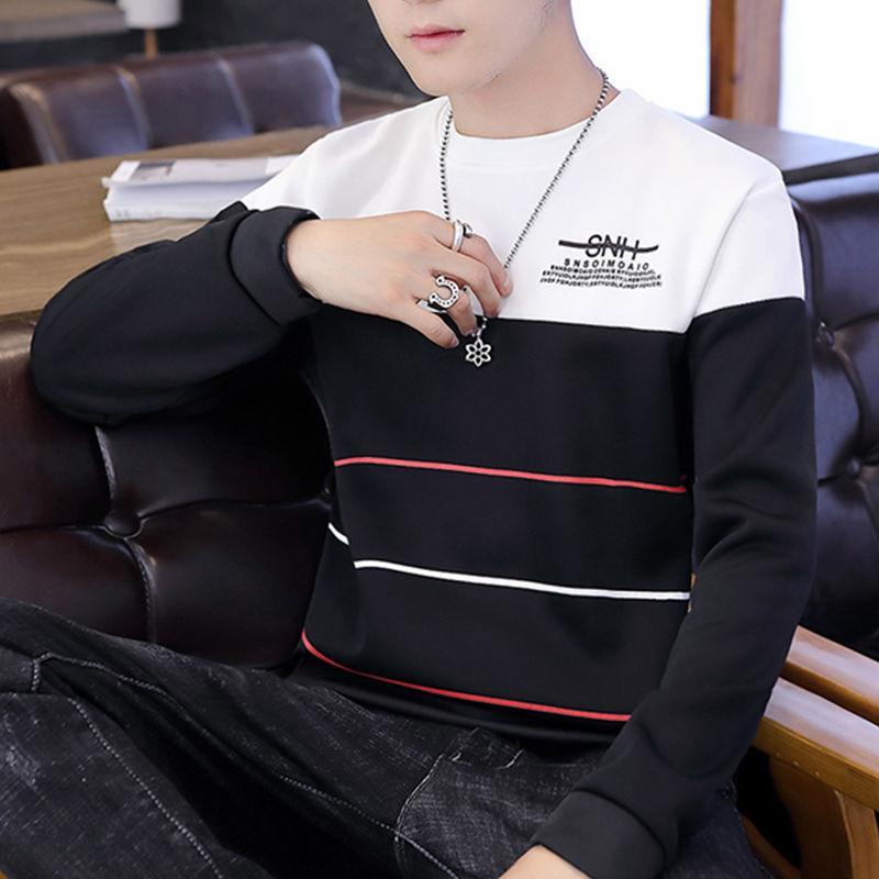 

Толстовка мужская зимняя теплая и удобная тонкая нижняя рубашка с длинным рукавом и круглым вырезом пуловер M