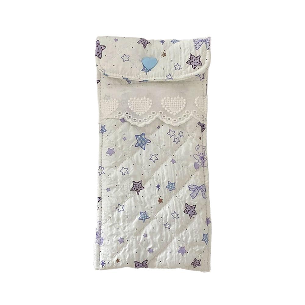 Niedliches Cartoon Weiches Brillenetui Doppelbrillenetui Sonnenbrillen Reisebeutel Floraler Quetschverschluss Haltertasche Brillentasche für Damen