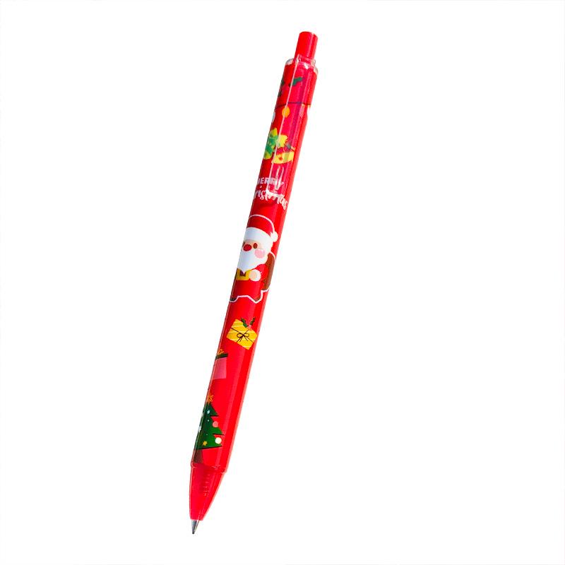 Christmas Black Ink Push-Action Pen for Student Exams and Office Use