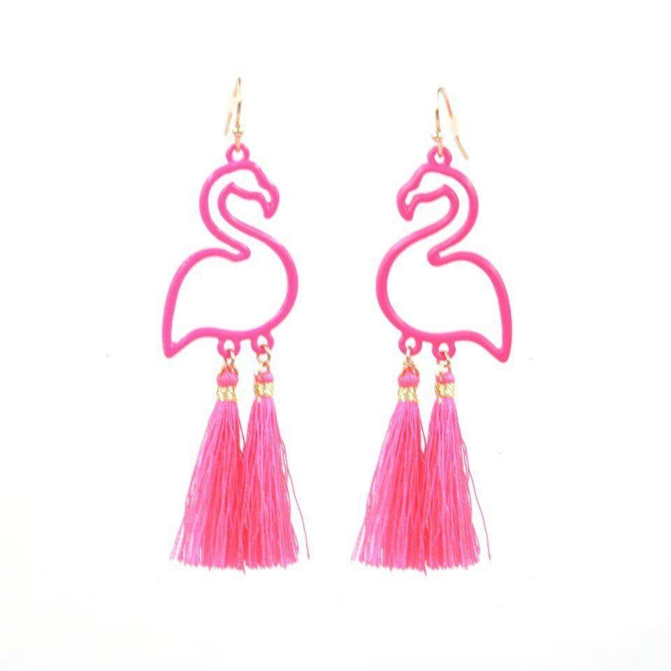 

Горячая Распродажа Креативная Мода Полые Фламинго Длинные Кисточки Дамы Серьги Ювелирные Изделия Оптовая Продажа бронзовый