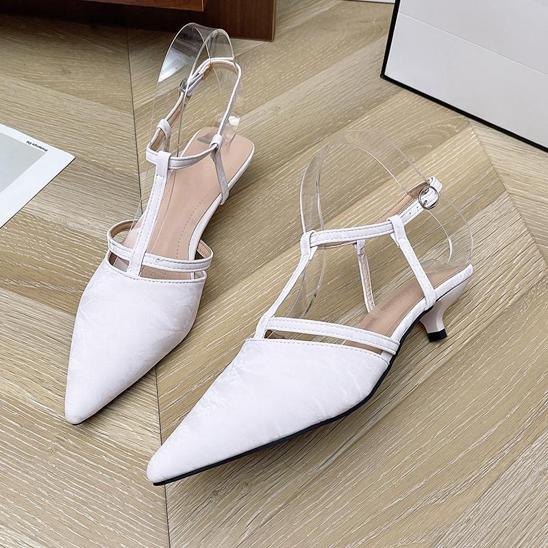 

Модные босоножки-стилетто с закрытым носком, новые весенне-летние, темпераментные, с острым носком, с мелким вырезом, на одном ремешке, с открытой пяткой, на высоких каблуках 40 хаки