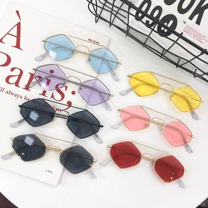 

Солнцезащитные очки Polygonal Ocean для женщин с ретро-металлической оправой и двухлучевым дизайном