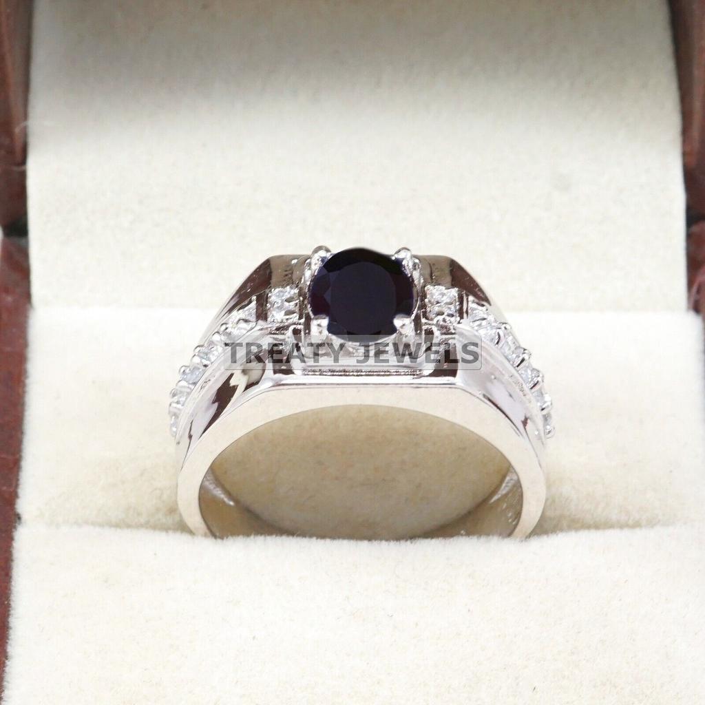 Black Onyx Oval Cut Gemstone With 925 Sterling Silver Ring For Men's #A827 JL375666927189
