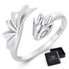 Silver adjustable dragon ring, silver 925