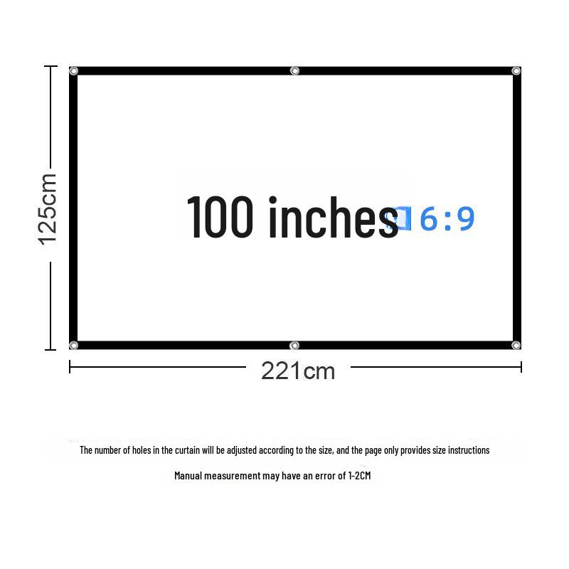 

Портативний HD проєкційний екран - Складний поліестер, 100-120 дюймів для кіно на відкритому повітрі