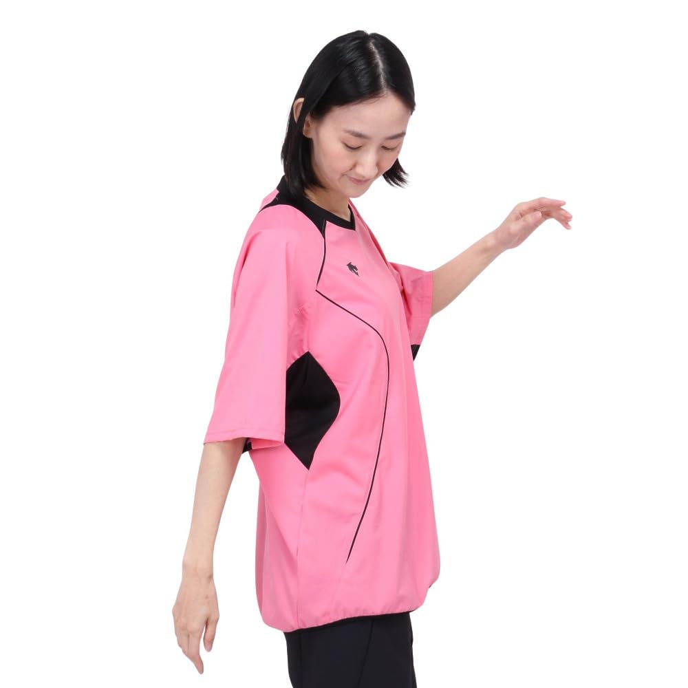 DESCENTE Piste Color Volleyball Wear, Short Sleeve Shirt, Layering Shirt, DX-B2410XB PNK (Pink/LL/Men's, Women's)