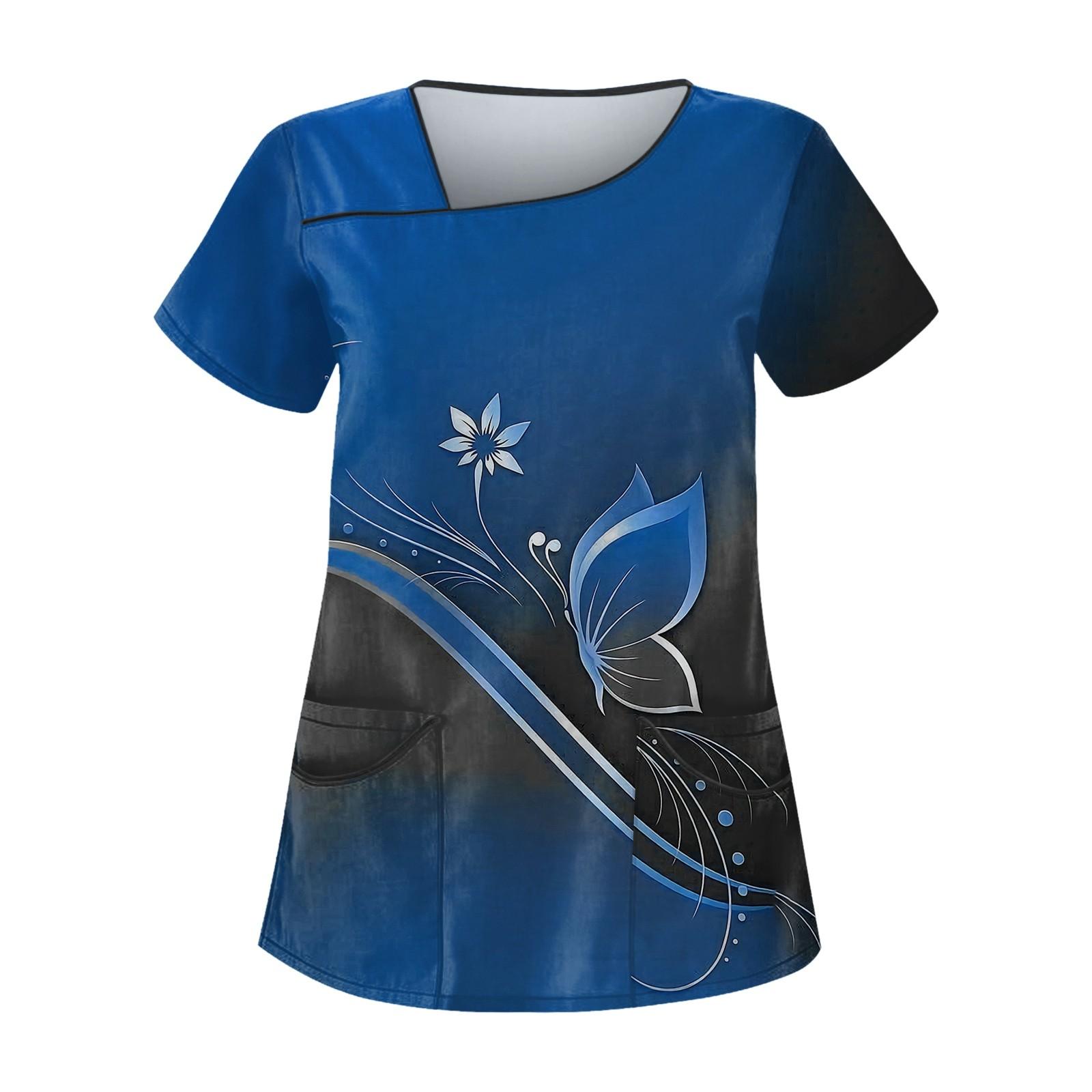 

Женский модный комбинезон с короткими рукавами с градиентным принтом и топами с карманами XXL синий