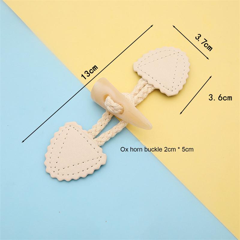 2 Buc. Lemn Piele Corn Nasture Toggle Craft Butoni Palton Accesorii Cusut DIY