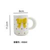 Bow Knot Ceramic Cup and Plate Set Girls Coffee Mug  Home Breakfast Cups Office Afternoon Tea Cup Water Cups Milk Mug Juice Mugs