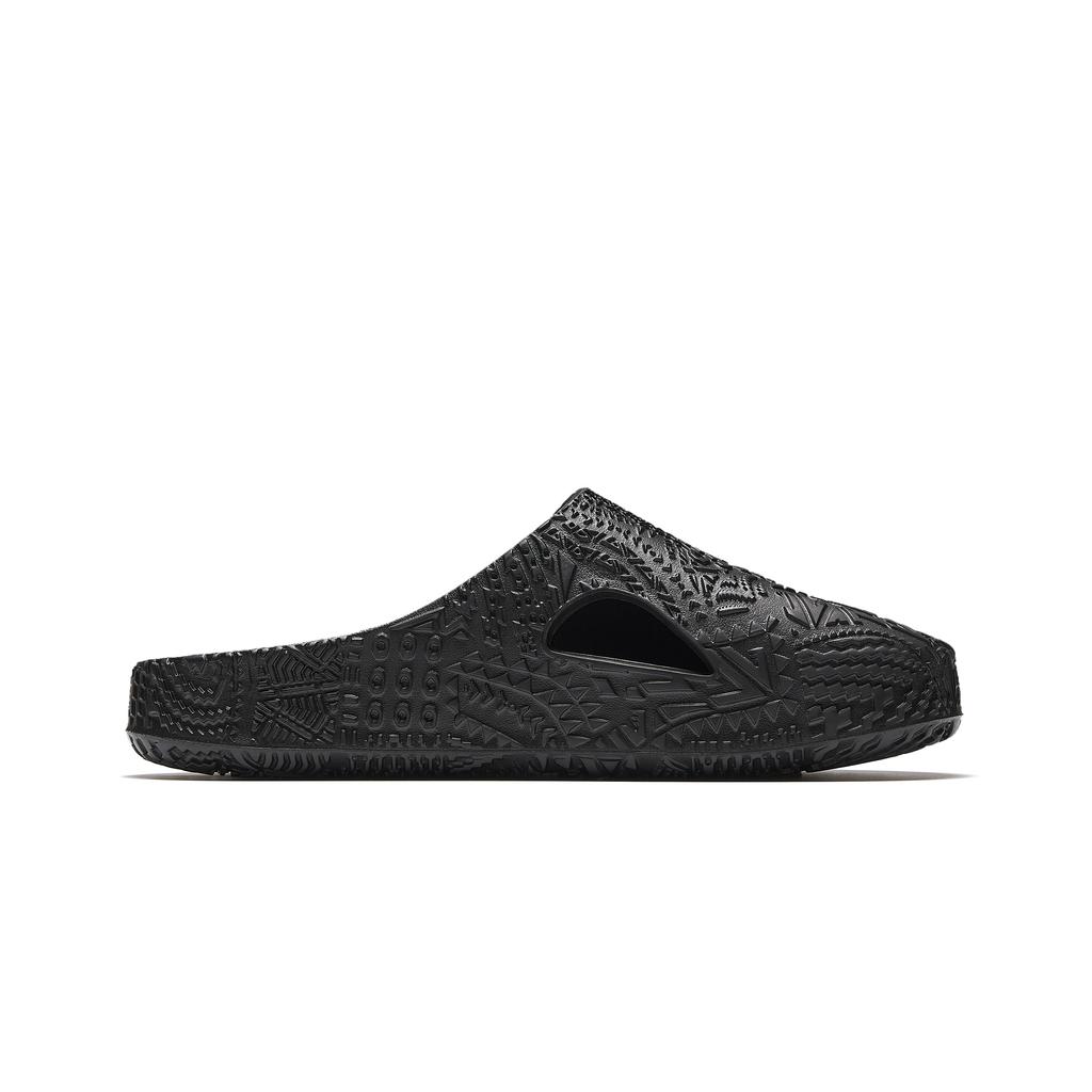 Anta Chinelo Hela Confortável Fashion Simples Antidesgaste Anti-Odor de Bico Fechado Chinelos Masculinos Preto 112531801-2
