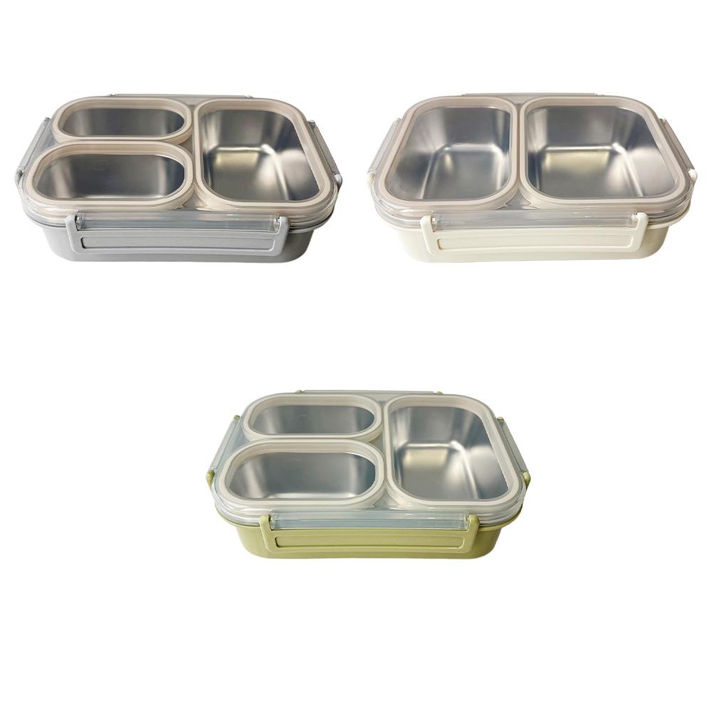 Stainless Steel Lunch Box Eco-Friendly Non-Toxic Divided Tray 25oz Capacity Metal Bento Box Snacks