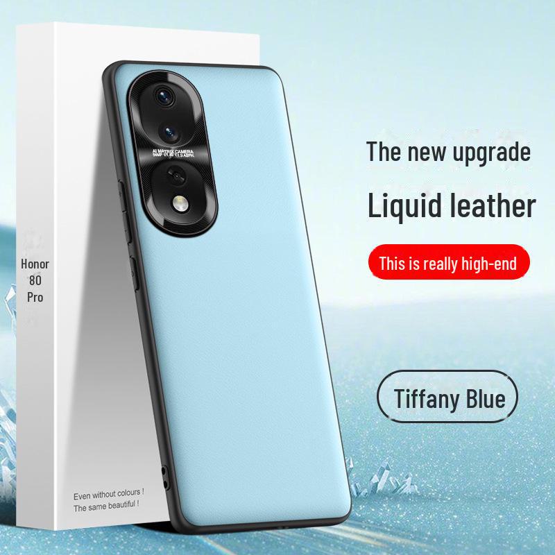 Kompatible Honor 80 Pro Hülle aus Flüssigleder - Sturz- und Schmutzabweisende Schutzhülle (Wird einzeln versendet)