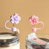 Silicone Begonia Flower Straw Topper Dust-Proof Straw Tips Cherry Blossoms Straw Cover  Party