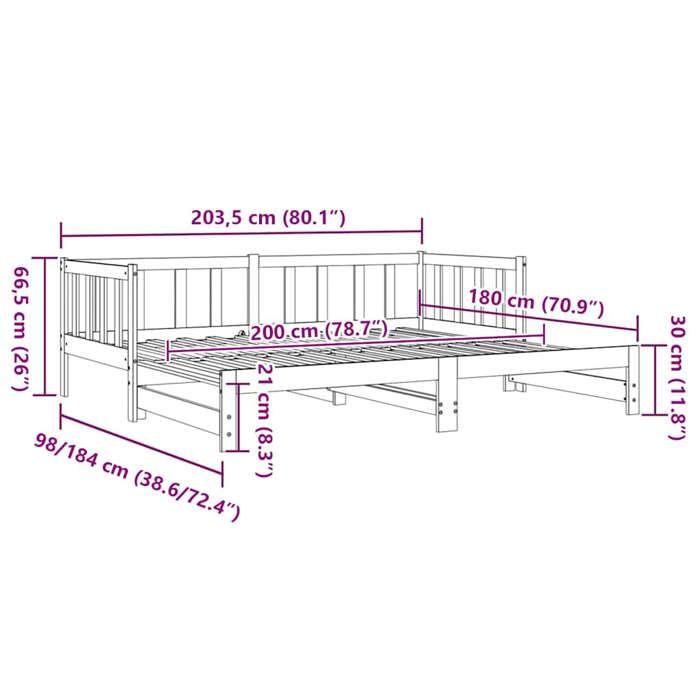 VidaXL Daybed with Trundle Bed, Sofa Bed, Guest Bed Frame, Living Room Interior Occasional Bed, 836158