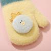 Winter Kids Full Finger Gloves Cute Cartoon Lamb Fleece Warm Baby Mittens Windproof Outdoor Girls Boys Hanging Neck Gloves