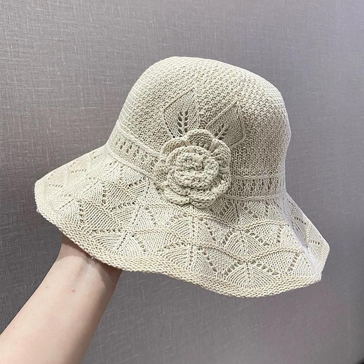 Big Flower Straw Hat Seaside Duck Tongue Hat Big Brim Sun Hat Women's Summer Breathable Face Hat Beach Hat
