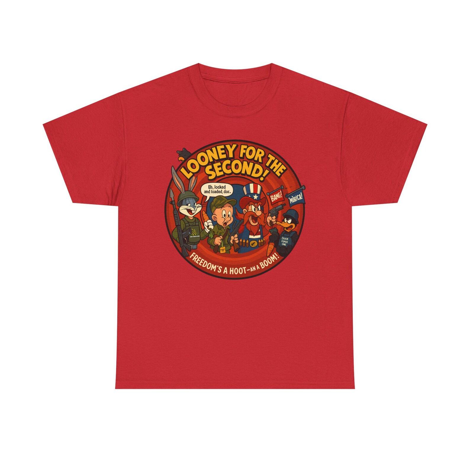 Looney Tunes - Bugs Bunny, Daffy Duck, Elmer Fudd, Yosemite Sam 2nd Adt Gildan Unisex Heavy Cotton Tee 100
