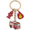 Fire Safety Commemorative Keychain Pendant: Drip Oil Flame, Hydrant & Fire Truck Design