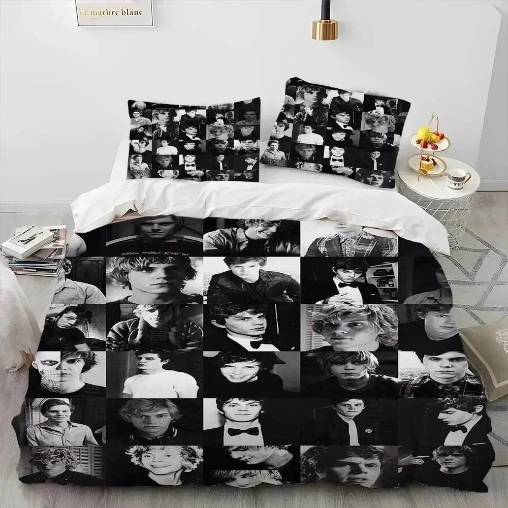 Cute Evan Peters Movie Tv Actor Bedding Set Bedroom Soft Modern Bedspreads Comefortable Duvet Cover Quilt Cover And Pillowcase