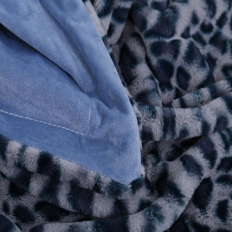 Leopard Print Blanket for Bed Thick Warm 2-Faced Zebra Cow Faux Animal Skin Winter Soft Sofa Throw Blankets Bedspread Bed Cover