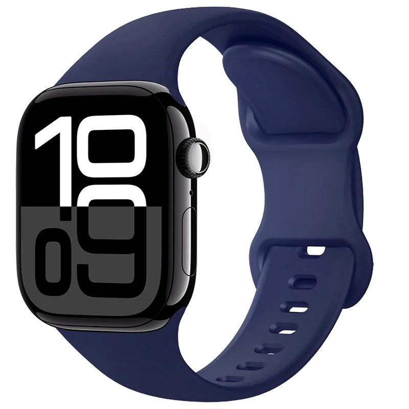 Silicone Strap for Apple Watch Band 45mm 41mm 44mm 40mm 49mm Series 10 46mm 42mm Bracelet for iWatch Ultra 9 8 7 6 5 4 SE2 Strap