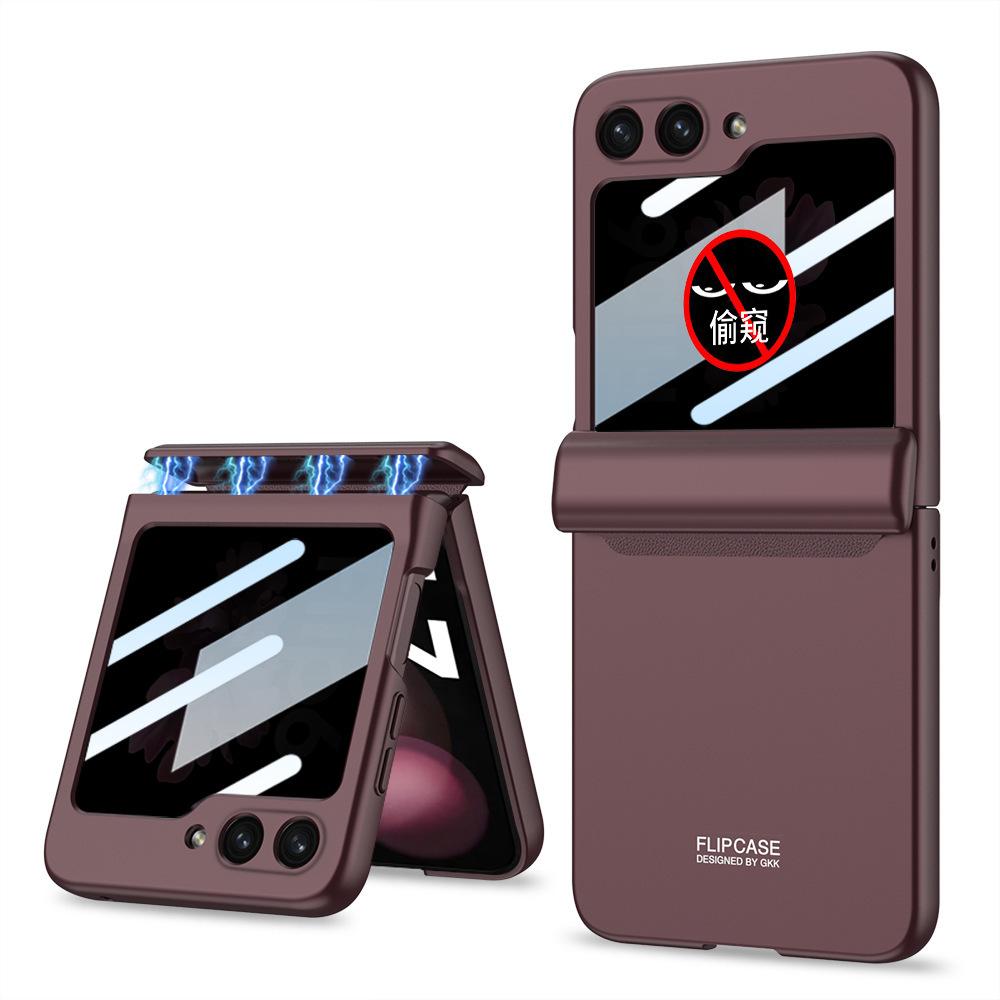Applicable to Samsung Z flip1 mobile phone case magnetic hinge case film integrated anti-privacy glass flip1 anti-drop protective case