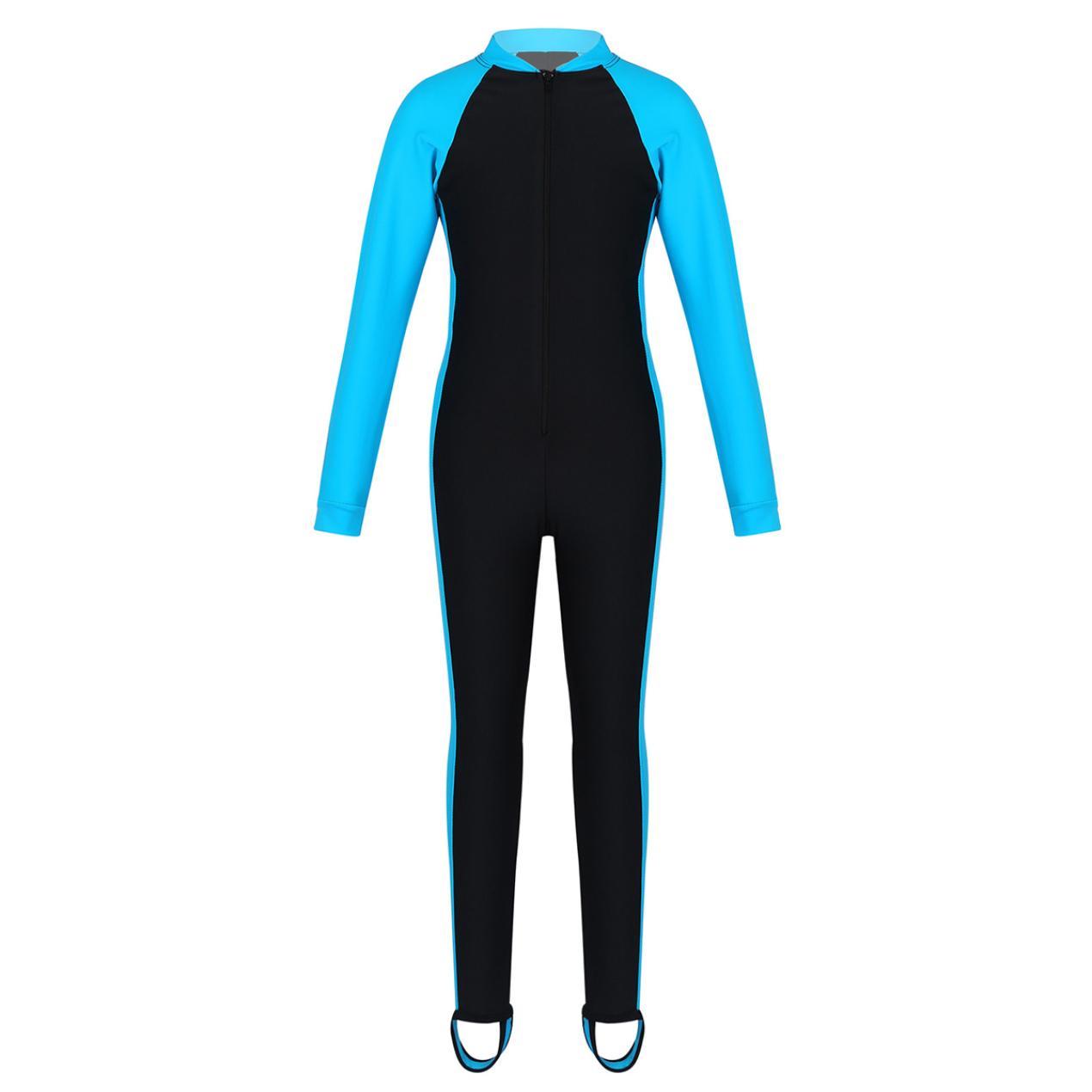 

Детский цельный купальник с длинными рукавами, унисекс, купальник для девочек, купальник Rush Guard, гидрокостюм 10-12 Years