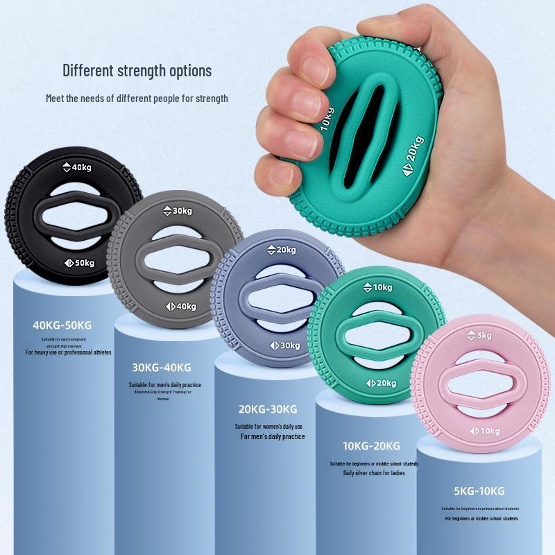 Silicone Hand Grip Strengthener: Wrist & Arm Muscle Trainer, Stress-Relief Exercise Ring.