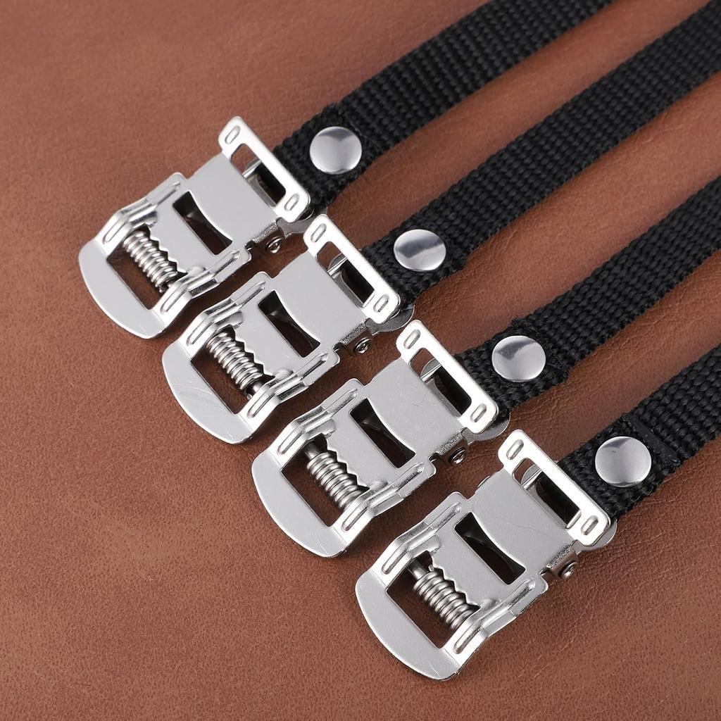 2 Pair Bike Pedal Straps, Universal Replacement Foot Pedal Straps Bicycle Toe Clips for Outdoor Cycling and Indoor Stationary