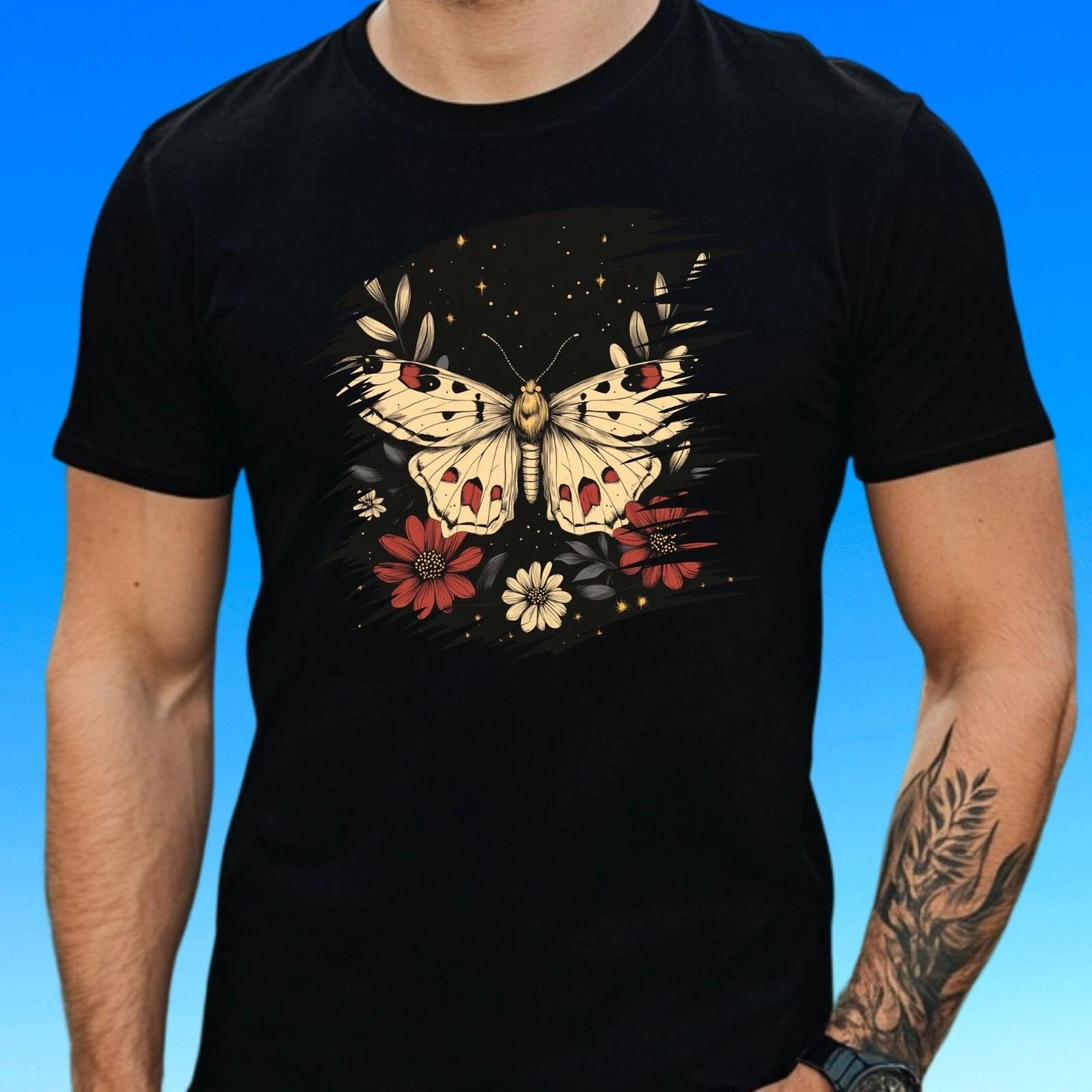 T-Shirt Herren Motte mit Blume Motiv Baumwolle Größe S bis 5XL S