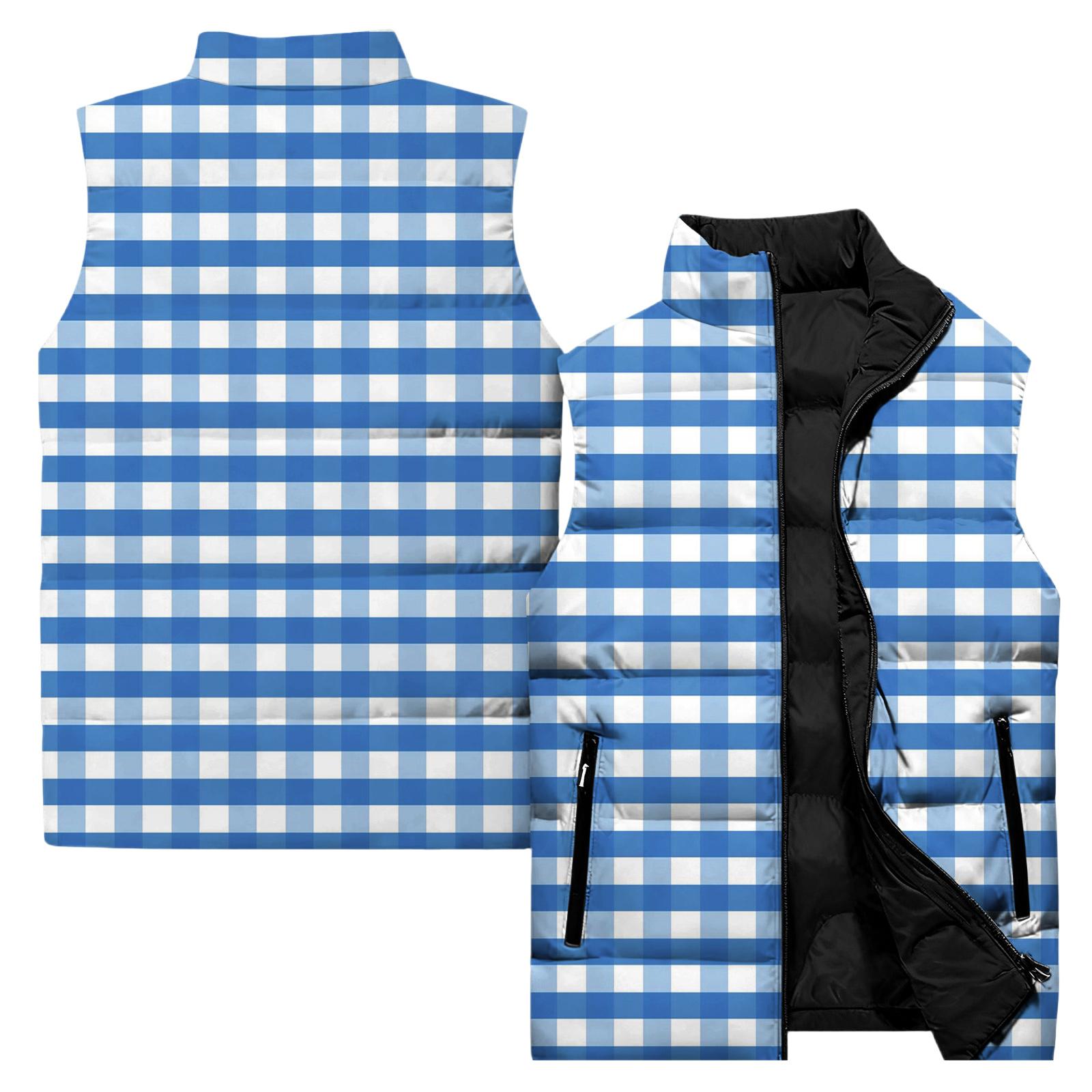 

Ladies Casual And Fashionable Sleeveless Vest Square Pattern Printing Cotton Jacket XXXL