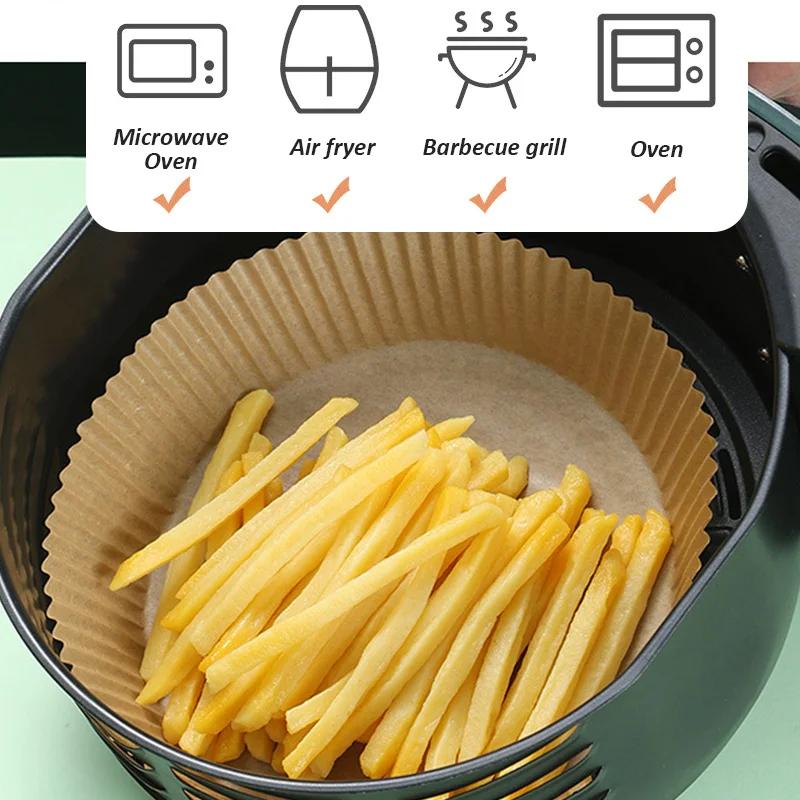 300/200/100/50PCS AirFryer Oil-Proof Disposable Paper Liner Air Fryer Baking Tray Paper Special Baking Paper Tray Accessories