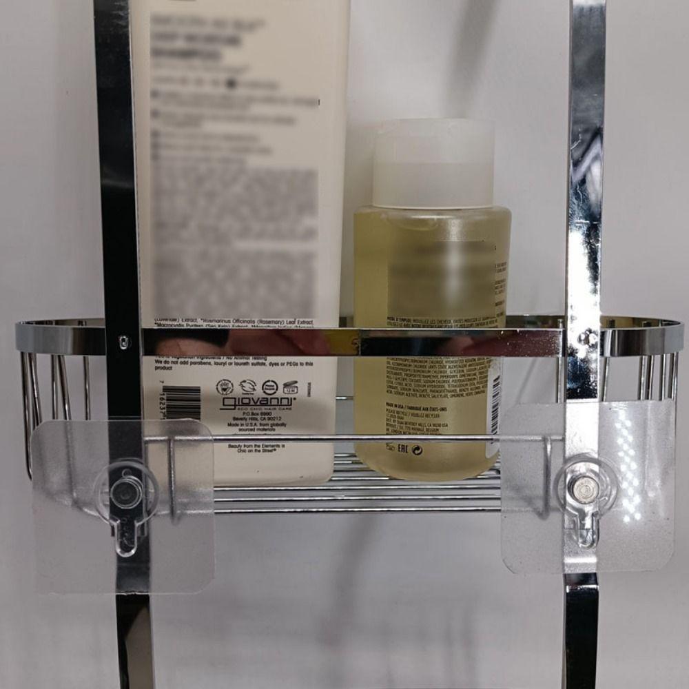 Durable Hooks Hanging Shower Basket Anti-Swing No Drilling Soap Holder Extra Wide Space Detachable Storage Rack Bathroom