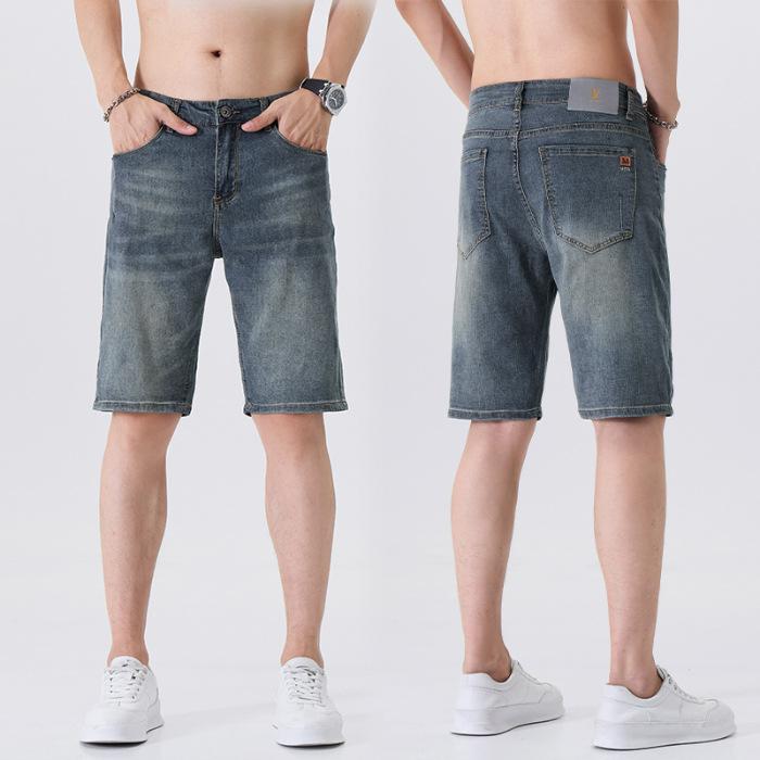 Summer Thin Denim Shorts Men's Loose Five-point Pants 5-point Casual Stretch Medium Pants