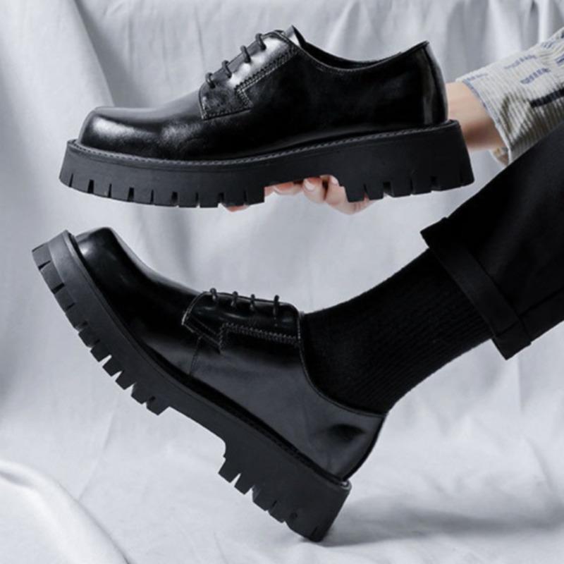 2025 Autumn New Derby Shoes Fashionable Luxury Shoes Round Head British Style Low Heel Boots Casual Daily Workwear Leather Shoes