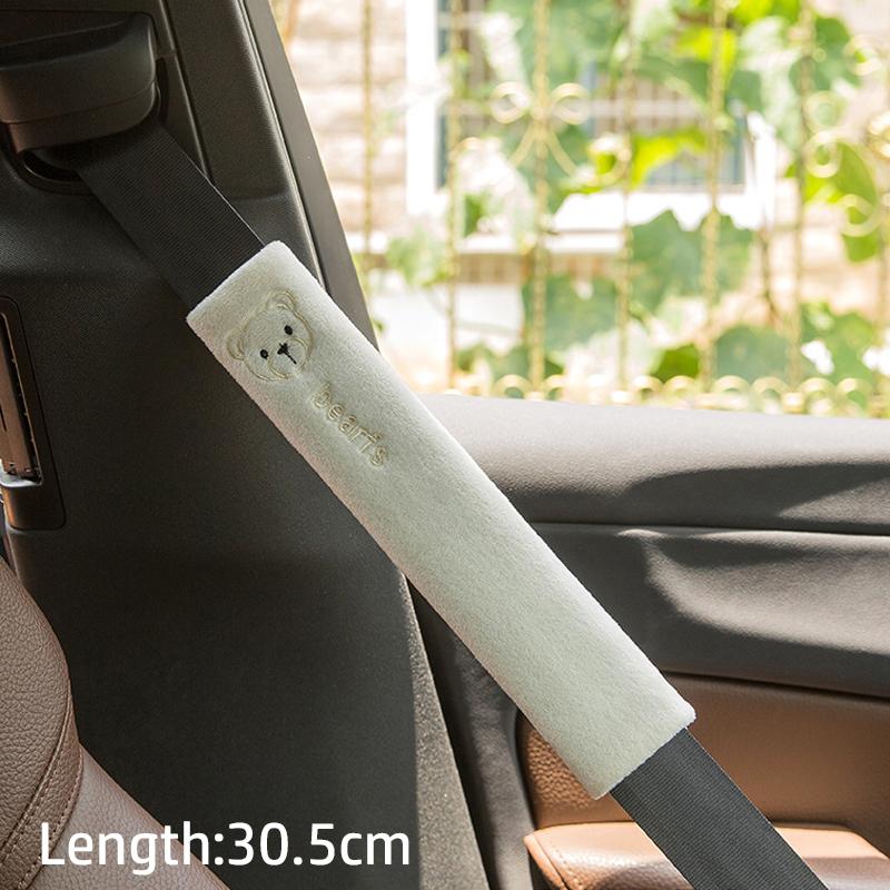 Universal Car Seat Belt Cover Plush Cute Cartoon Car Safety Belt Cover Shoulder Pad For Kids Adults Car Interior Accessories