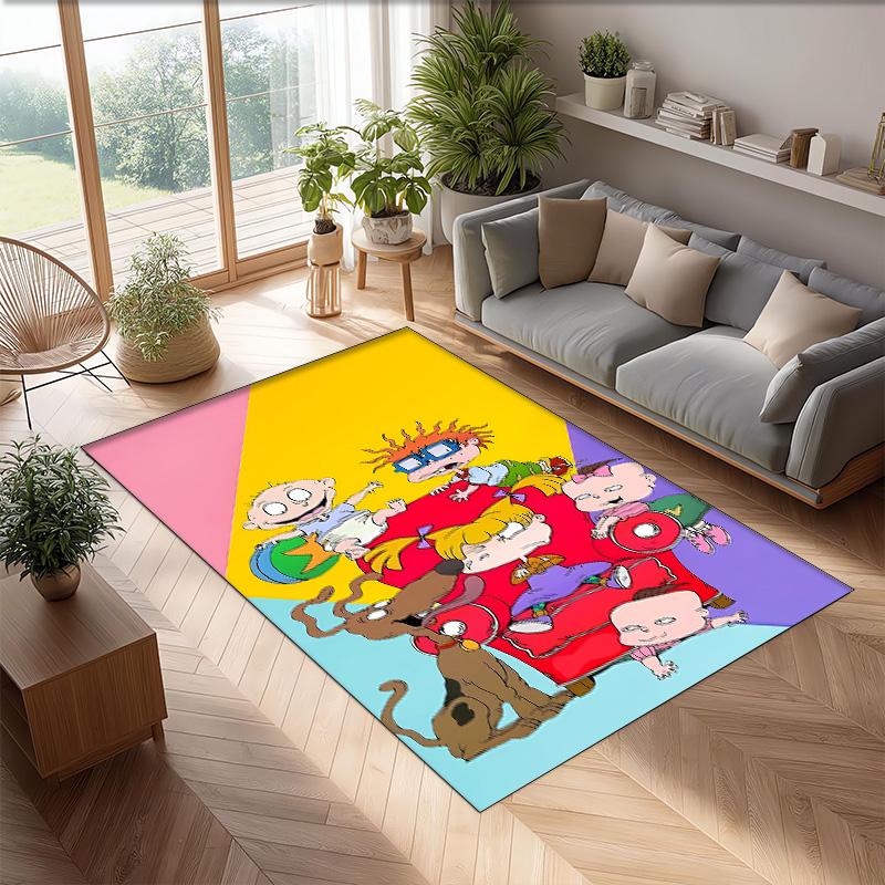 rugrats Printed Crystal Velvet Area Rug, Soft Anti-Slip Water Absorbent Floor Mat for Living Room Bedroom