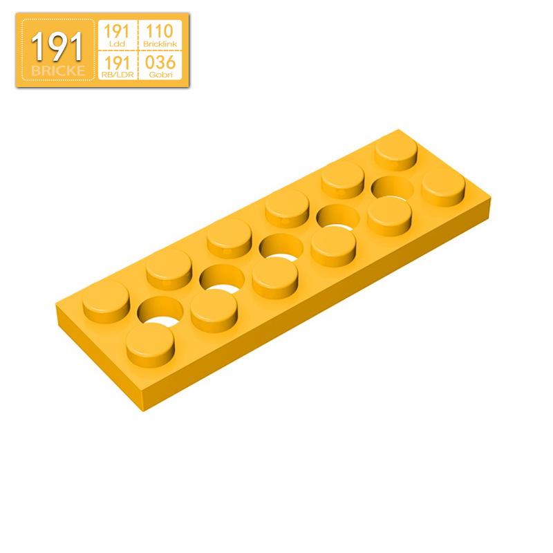 BRICKE 2x6 Brick with 5 Holes Plate – Compatible with LEGO 32001 Blocks, Educational Toy.