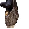Large Capacity Lazy Leopard Print Shoulder Bag - Versatile Canvas Tote