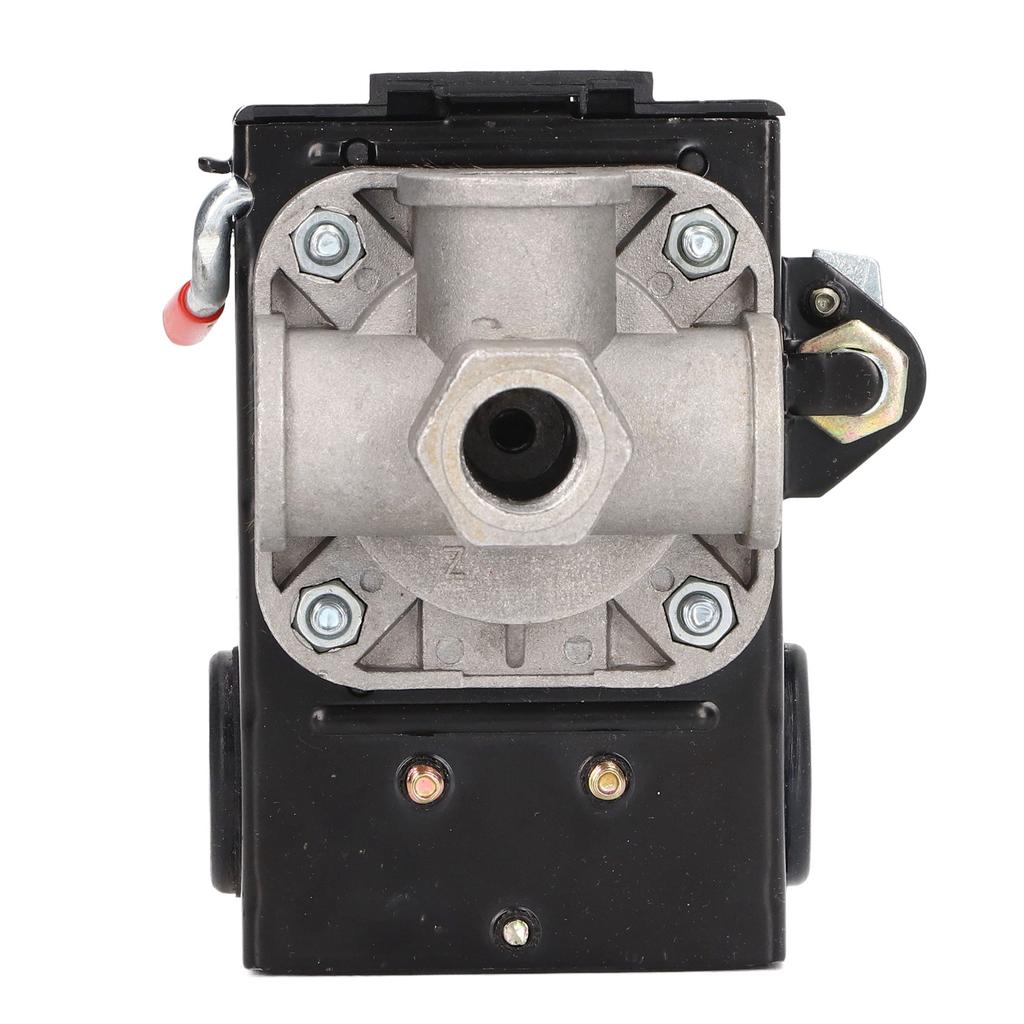 Tlakový spínač vzduchového kompresoru 4 porty Spínač řízení tlaku s kovovou pákou zapnutí/vypnutí a odlehčovacím ventilem