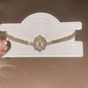Geometrischer Zirkon Runder Anhänger Vintage Verstellbares Armband Für Frauen Geschenkideen