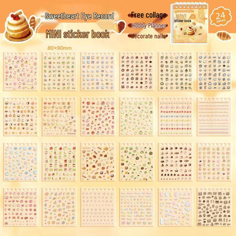Mini Die-Cut Nail Art Sticker Book - Cute Decorative Stickers